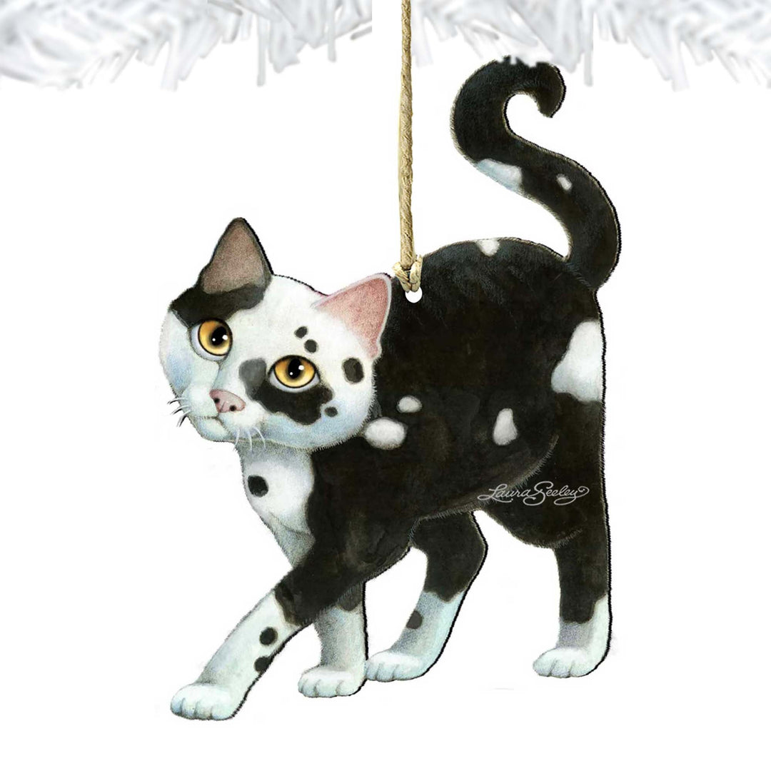 Cookie N Creme Cat Wooden Ornaments by Laura Seeley - Pets Dog and Cats Decor - 8512064-LS