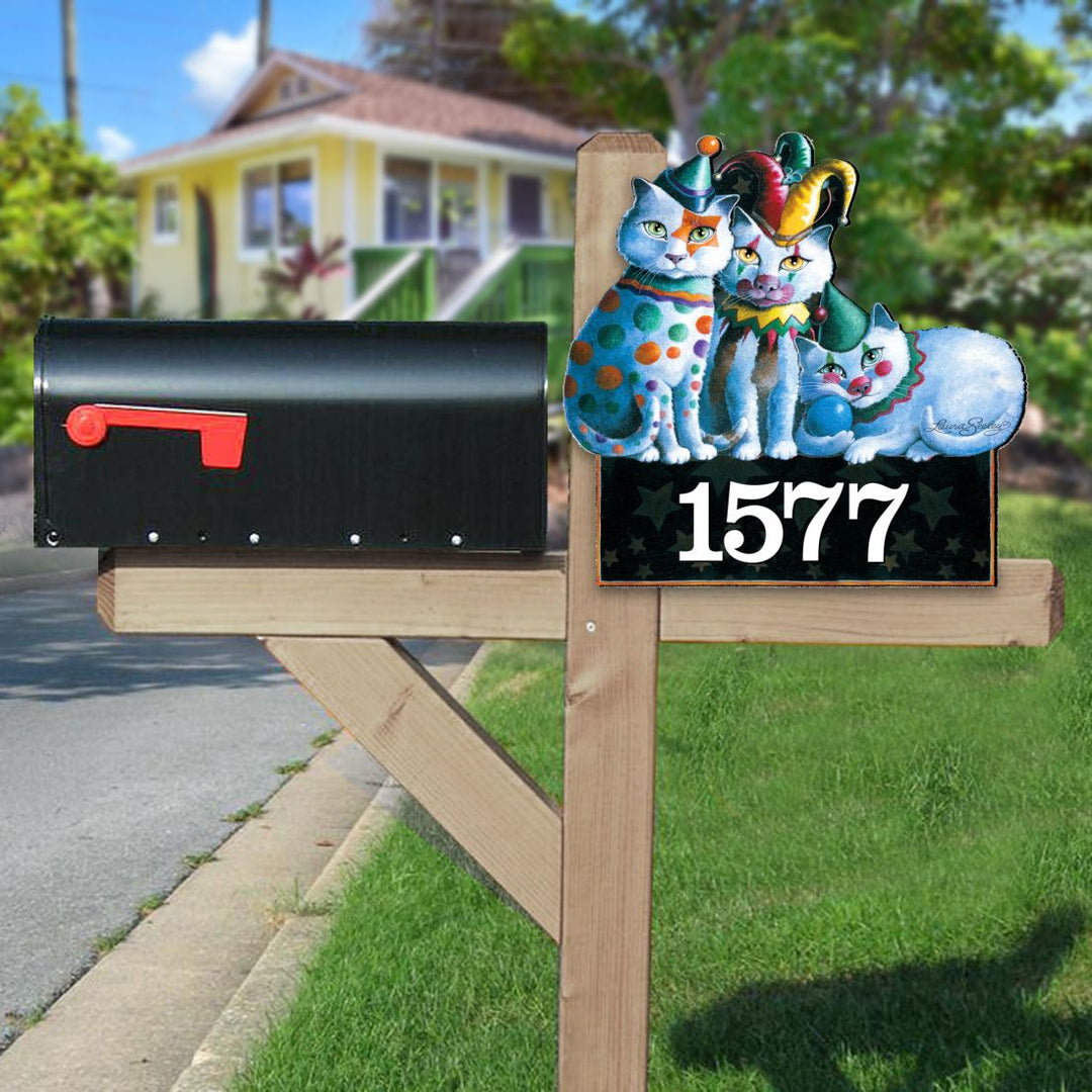 The Cats Performance Personalized House Number Sign by Laura Seeley - Pets Dog and Cats Decor - Handcrafted Wooden Handcrafted Wooden Handcrafted Wooden Address Sign - MA8512072-LS
