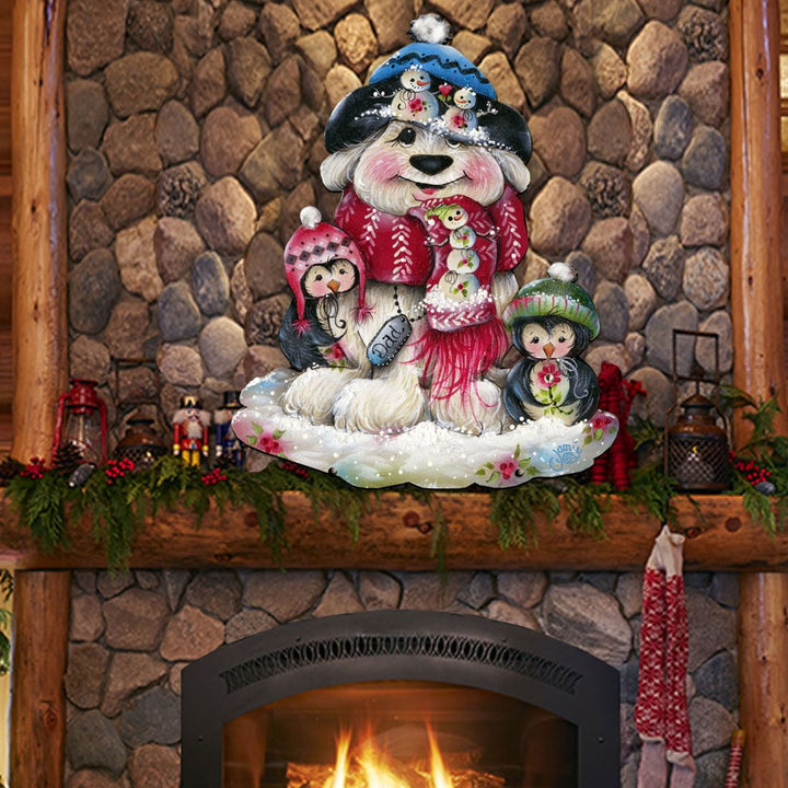 Christmas Dog Penguin Door Decor by Jamie Mills-Price - Pets Dog and Cats Decor - 8457503H