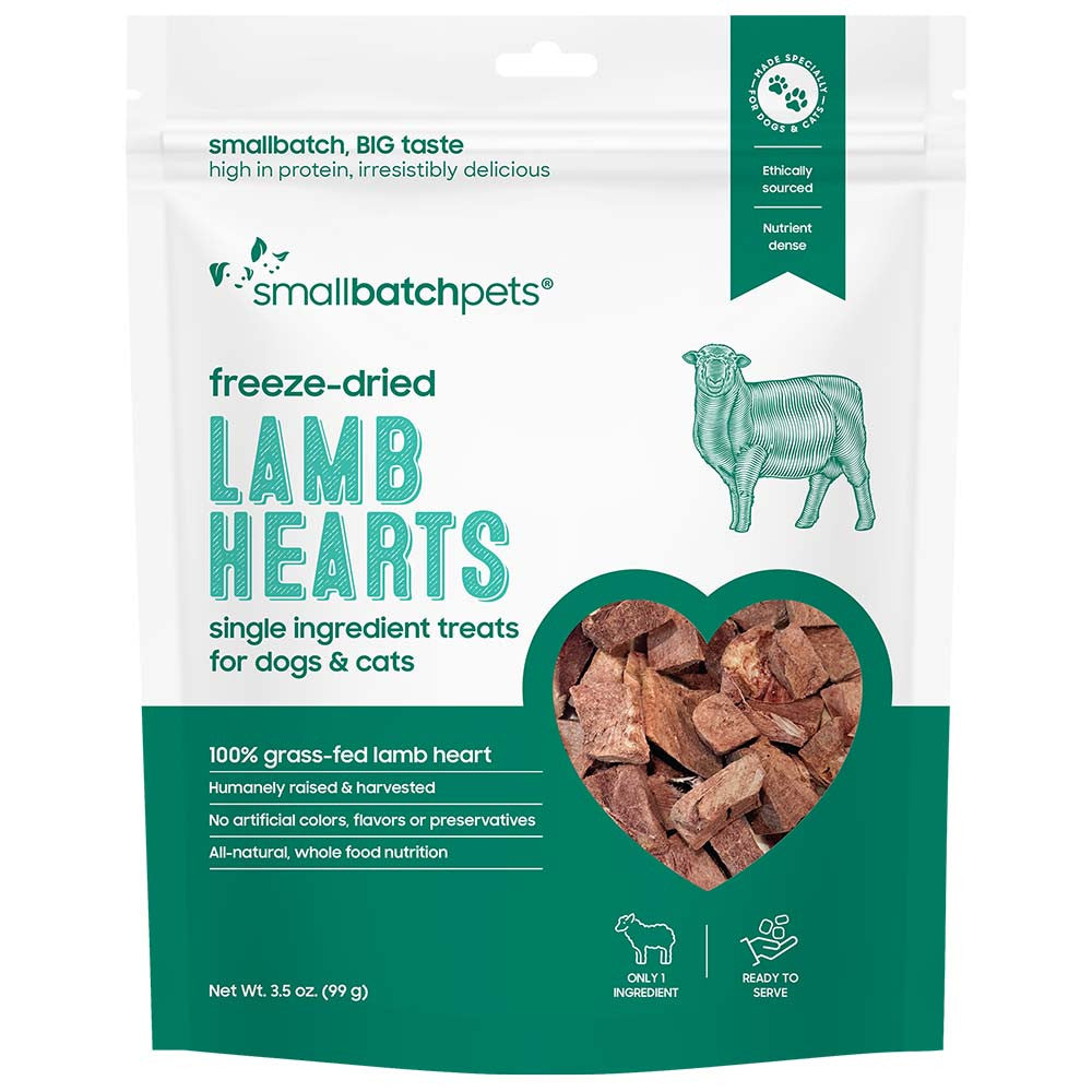 Smallbatch Dog &amp; Cat Treat Lamb Heart (3.5oz)