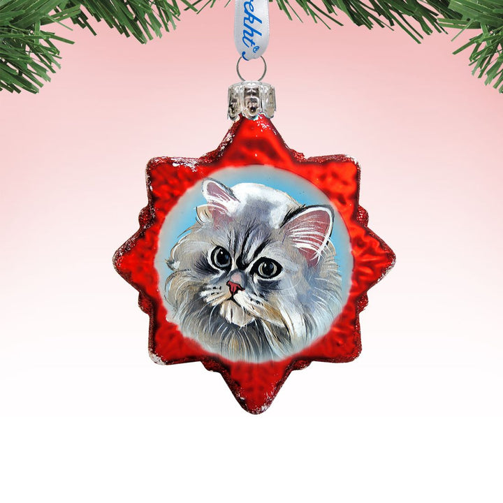 Long Haired Family Kitten Glass Ornament by G. DeBrekht - Pets Dog and Cats Decor - 774018