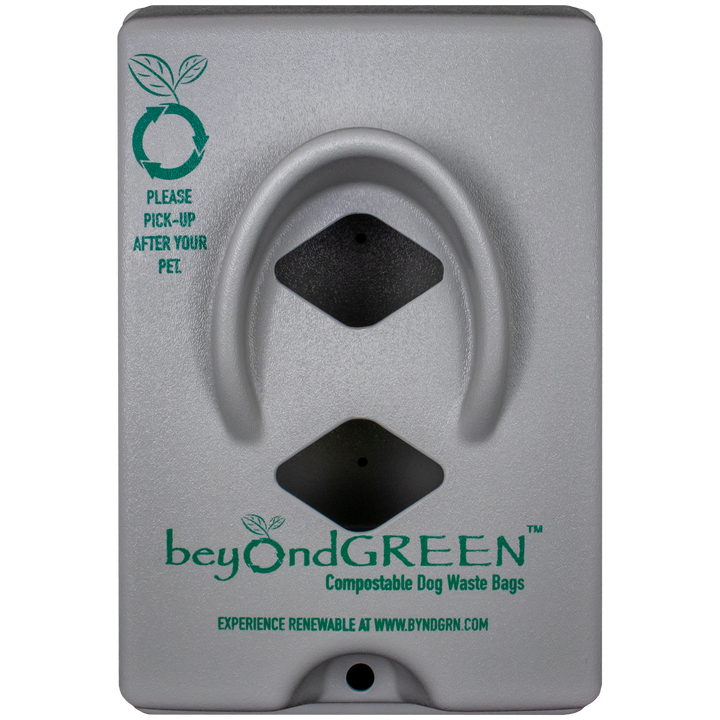 beyondGREEN Dog Waste Bag Dispenser – Wall &amp; Pole Mount – Standard Roll Compatible, Front-Load