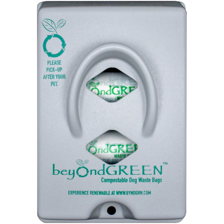 beyondGREEN Dog Waste Bag Dispenser – Wall &amp; Pole Mount – Standard Roll Compatible, Front-Load