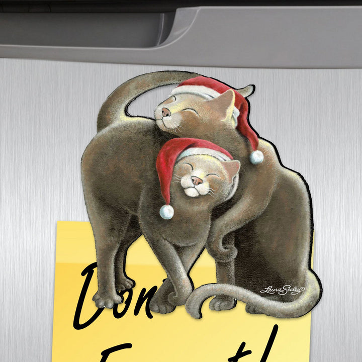 Star Cats Santa Shaped Refrigerator Magnets by Laura Seeley Set of 3