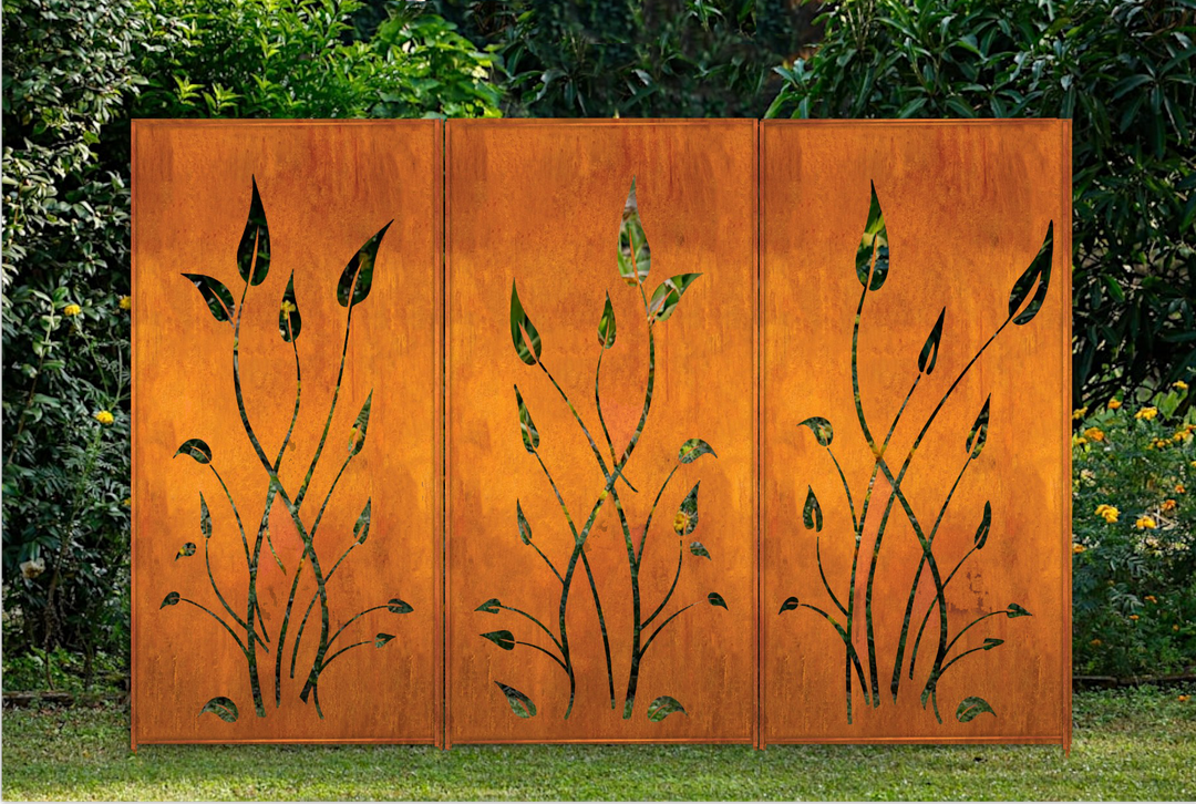 Outdoor Metal Privacy Screen Panels 24" x 60" &amp; 24" x 72" – Heavy-Duty Steel for Patio &amp; Fence