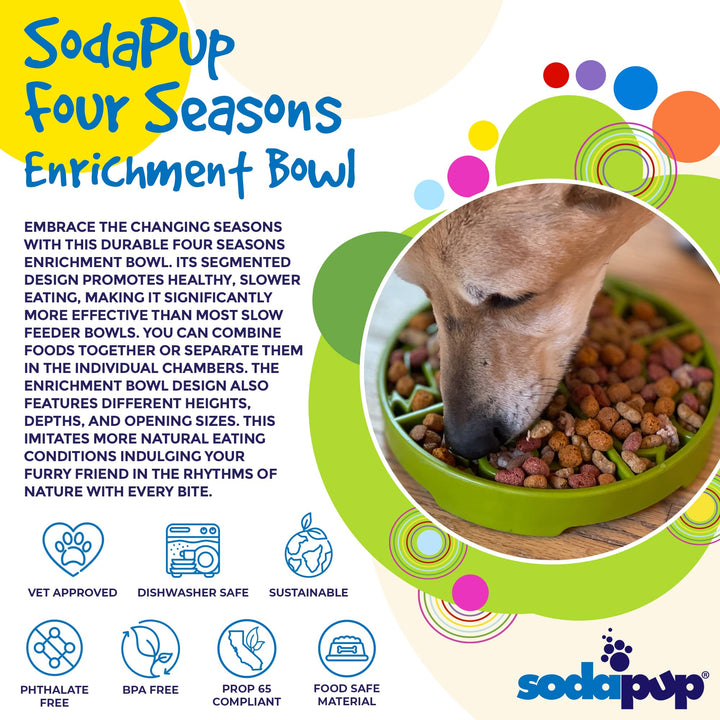Four Seasons eTray - Shallow Slow Feeder Dog Bowl for Enrichment | USA Made