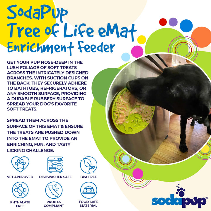 Tree of Life eMat - Enrichment Lick Mat For Dogs and Cats - With Suction Cups | Tree Design | USA Made