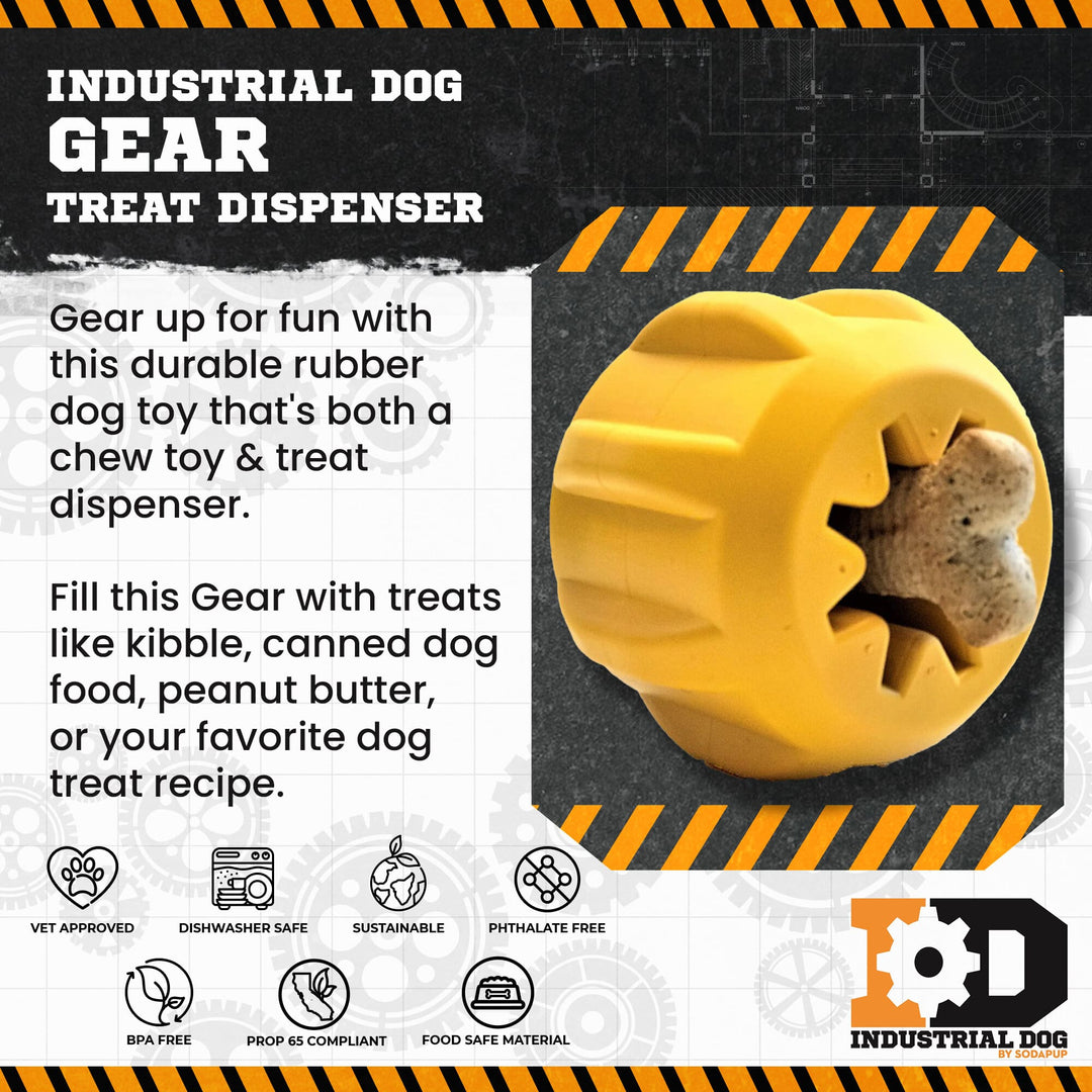 Gear eDispenser - Durable Rubber Yak Chew Holder &amp; Treat Pocket | USA Made