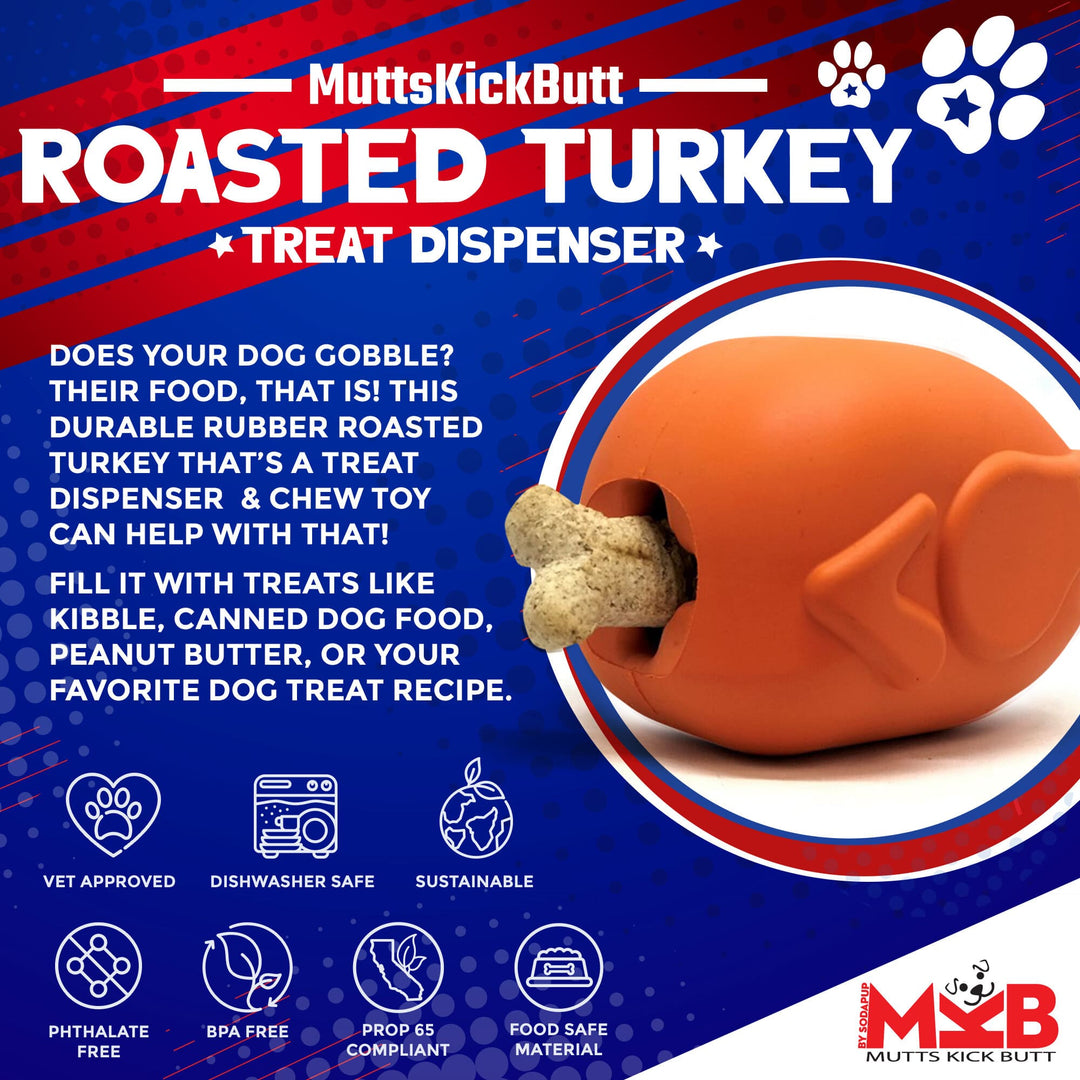 Roasted Turkey Dog Chew Toy &amp; Treat Dispenser - USA Made | SodaPup