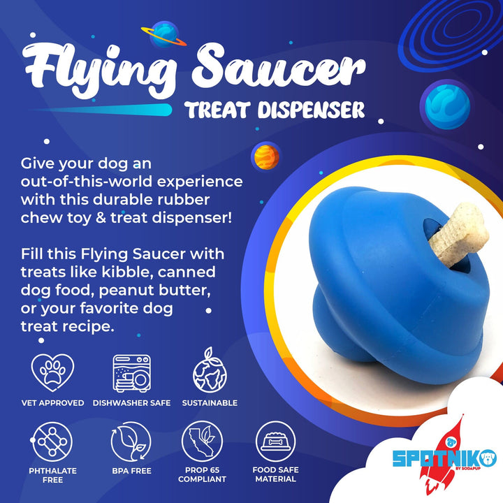 Flying Saucer Dog Toy - Durable UFO Chew Toy &amp; Treat Dispenser | USA Made