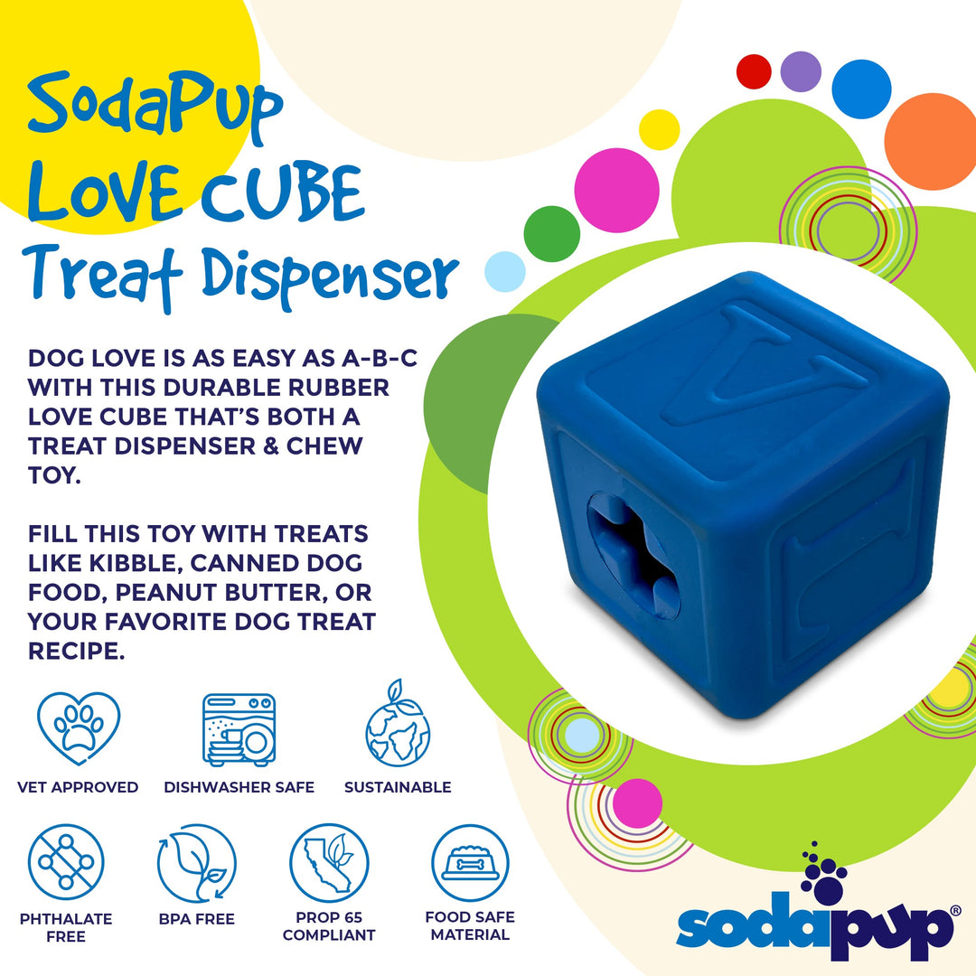 Love Cube eDispenser - Durable Rubber Chew Toy &amp; Treat Dispenser | USA Made
