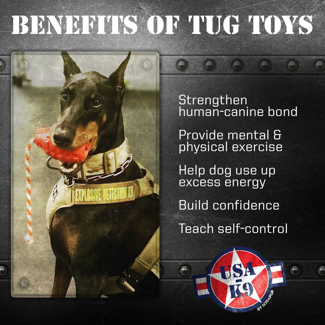 USA-K9 Grenade Shaped Rubber Dog Toy - Chew, Treat Dispenser &amp; Tug Toy | USA