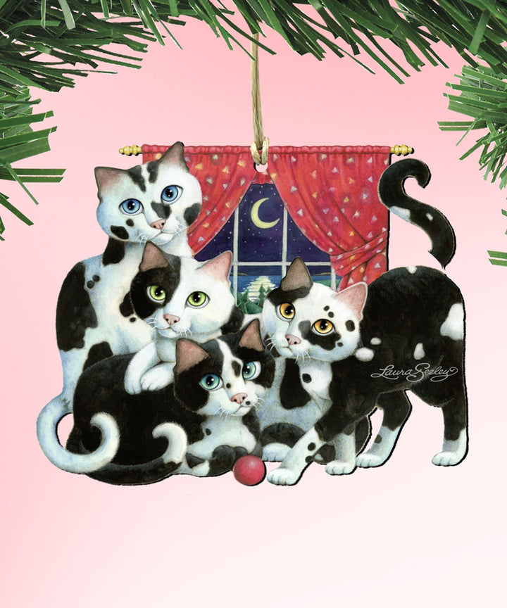 Cookies and Cream Wooden Ornaments Pets - Tree Ornament by Laura Seeley - Pets Dog and Cats Decor - 8512053-LS