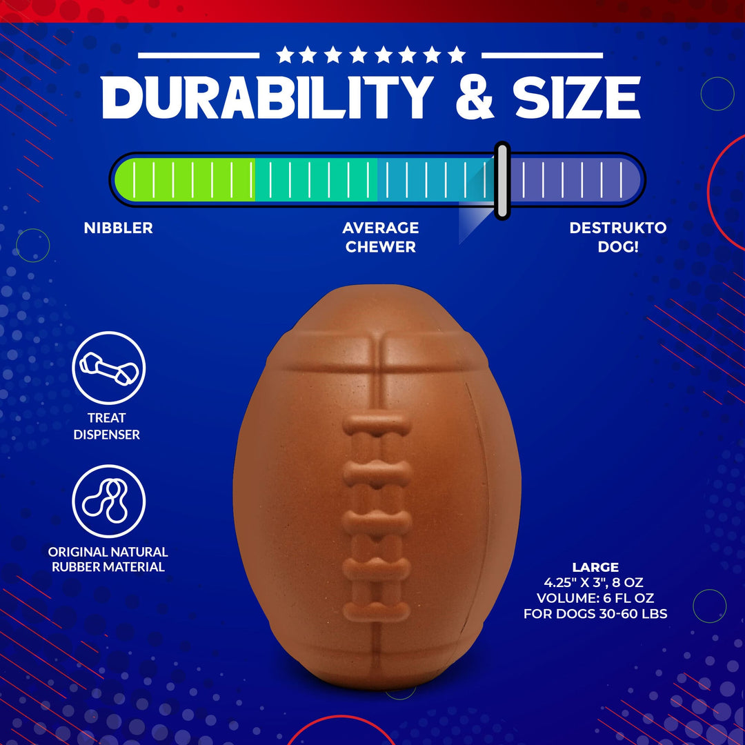 Football Dog Chew Toy &amp; Treat Dispenser - USA Made | SodaPup