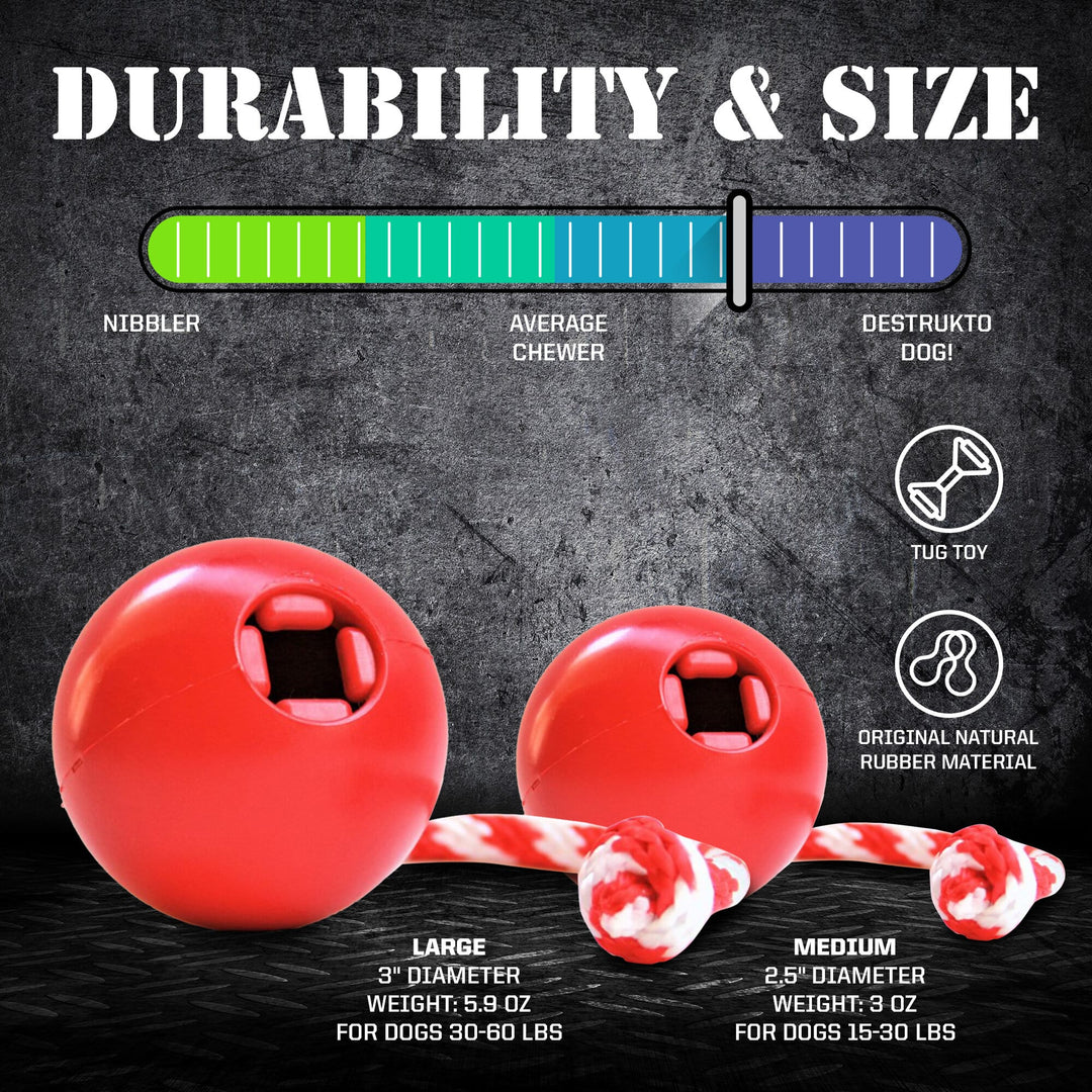 USA-K9 Cherry Bomb Rubber Dog Chew Toy | K9 Handler Reward Toy | USA Made