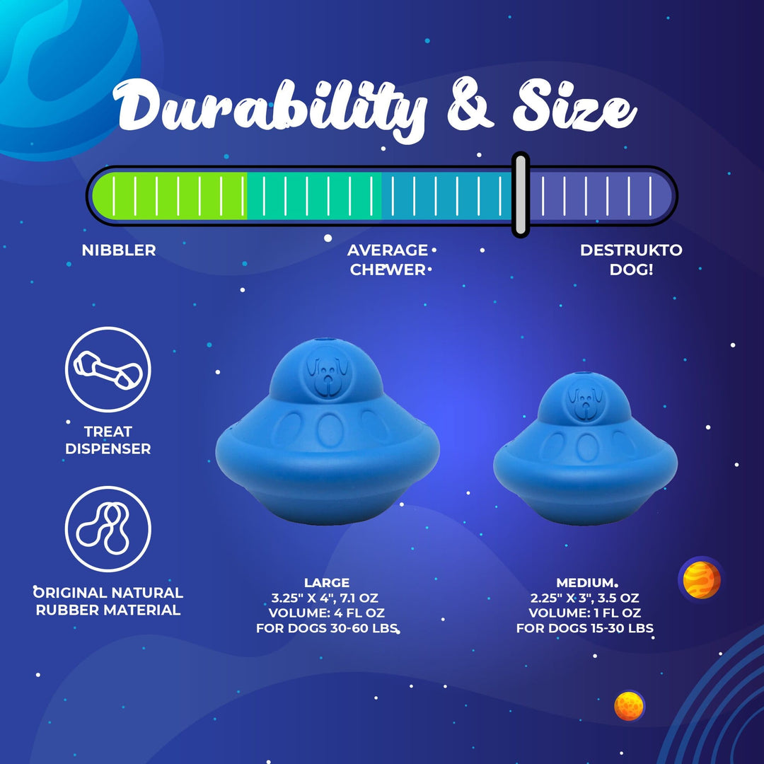 Flying Saucer Dog Toy - Durable UFO Chew Toy &amp; Treat Dispenser | USA Made