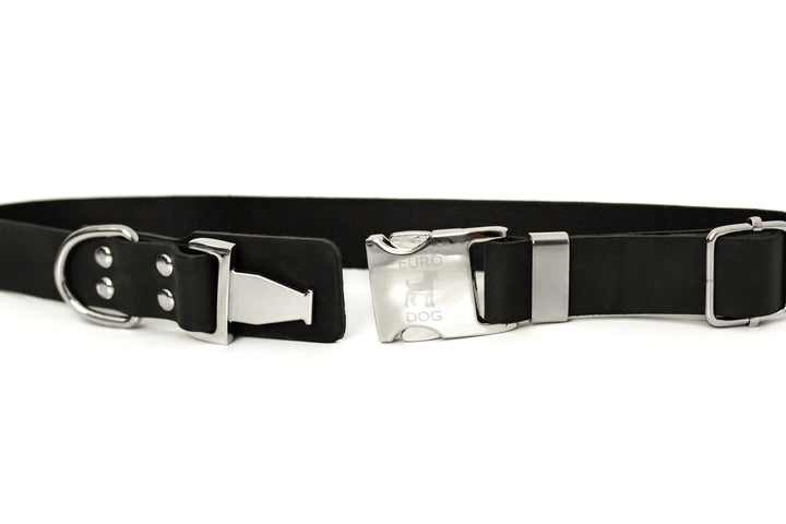 Modern Style Quick-Release Leather Dog Collar