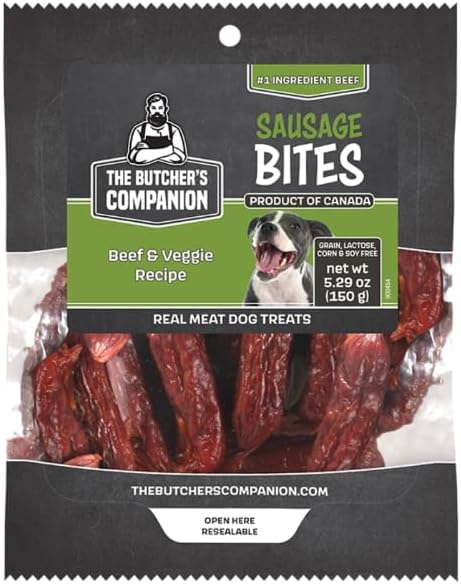 Butchers Companion Sausage Bites Beef &amp; Vegetable Dog Treats (5.13oz)