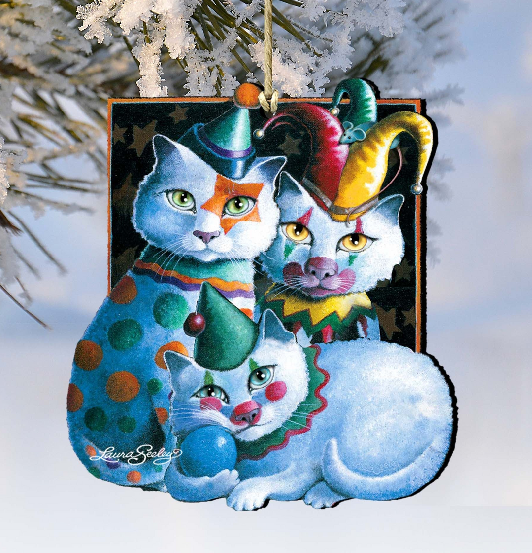 Performers Cat Wooden Ornaments by Laura Seeley - Pets Dog and Cats Decor - 8512067-LS