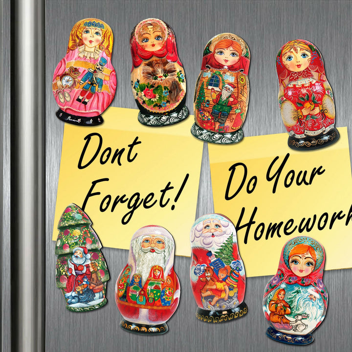 Star Cats Santa Shaped Refrigerator Magnets by Laura Seeley Set of 3