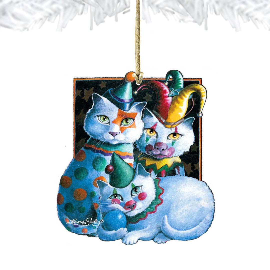 Performers Cat Wooden Ornaments by Laura Seeley - Pets Dog and Cats Decor - 8512067-LS