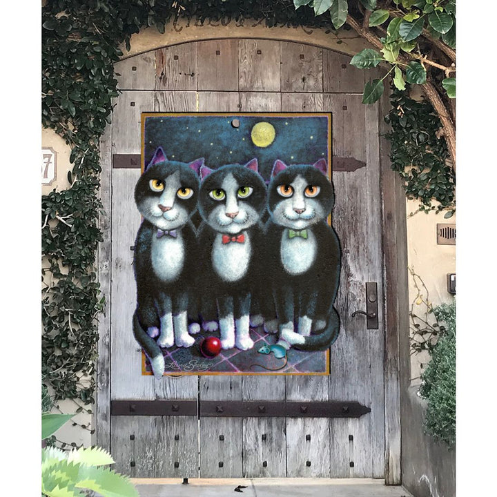 Boys Night Out Holiday Door Decor by Laura Seeley - Pets Dog and Cats Decor - 8512052H