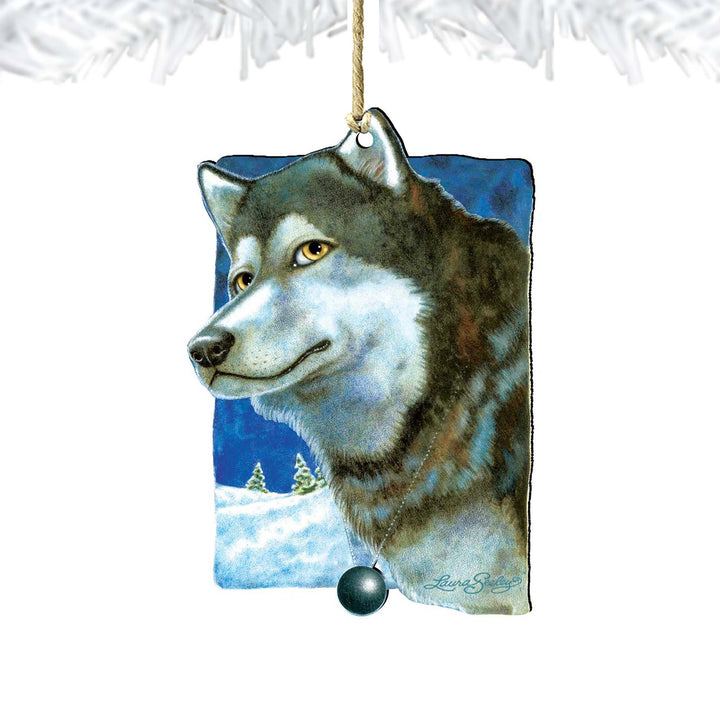 Snow Tracks Wooden Ornaments Pets by Laura Seeley - Pets Dog and Cats Decor - 8511014-LS