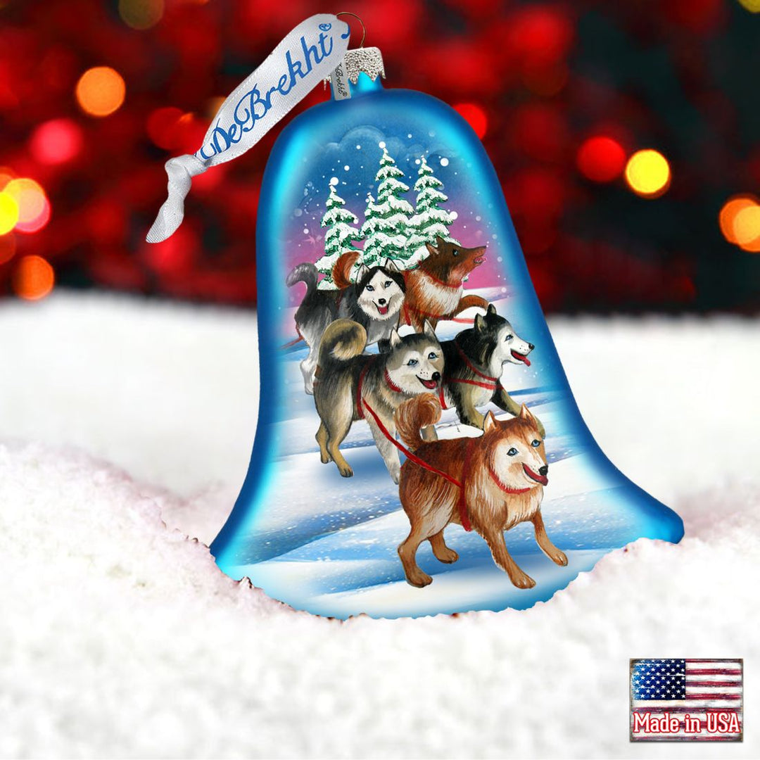 Sledging Dogs Glass Ornament by G. DeBrekht - Christmas Decor - 752-040