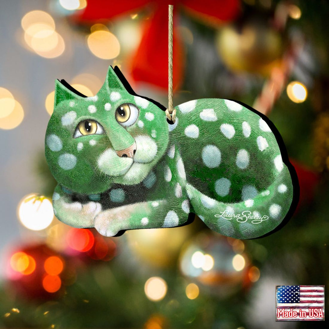 Cash Is King Cat Wooden Ornaments by Laura Seeley - Pets Dog and Cats Decor - 8512061-LS