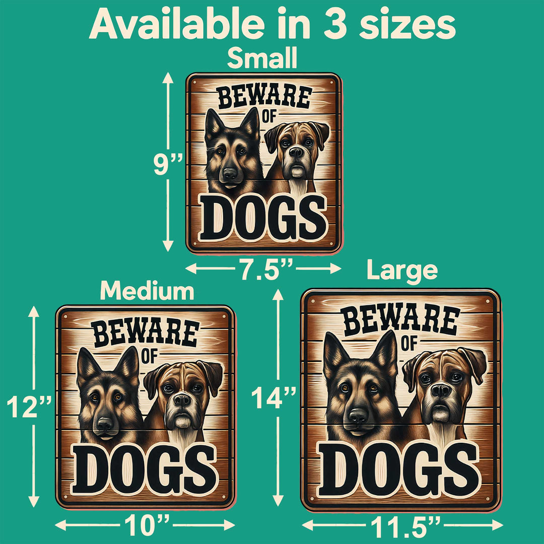 Beware of Dogs Wooden Sign – Handcrafted Birch Plywood Wall Décor – Indoor &amp; Outdoor UV-Coated Dog Warning Sign – Made in USA - 961062