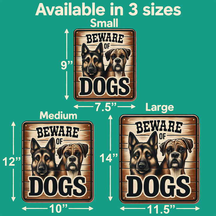 Beware of Dogs Wooden Sign – Handcrafted Birch Plywood Wall Décor – Indoor &amp; Outdoor UV-Coated Dog Warning Sign – Made in USA - 961062