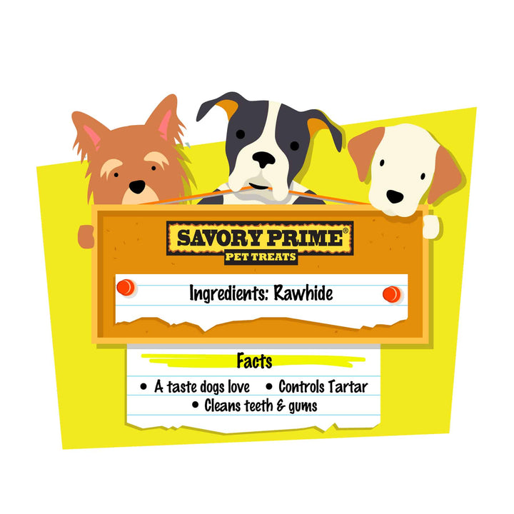 Savory Prime AMERICAN Twist Sticks White (5inch) (30pk)
