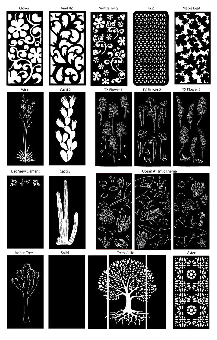 Custom Privacy Screen or Metal Wall Art Design Options (46" Inch)