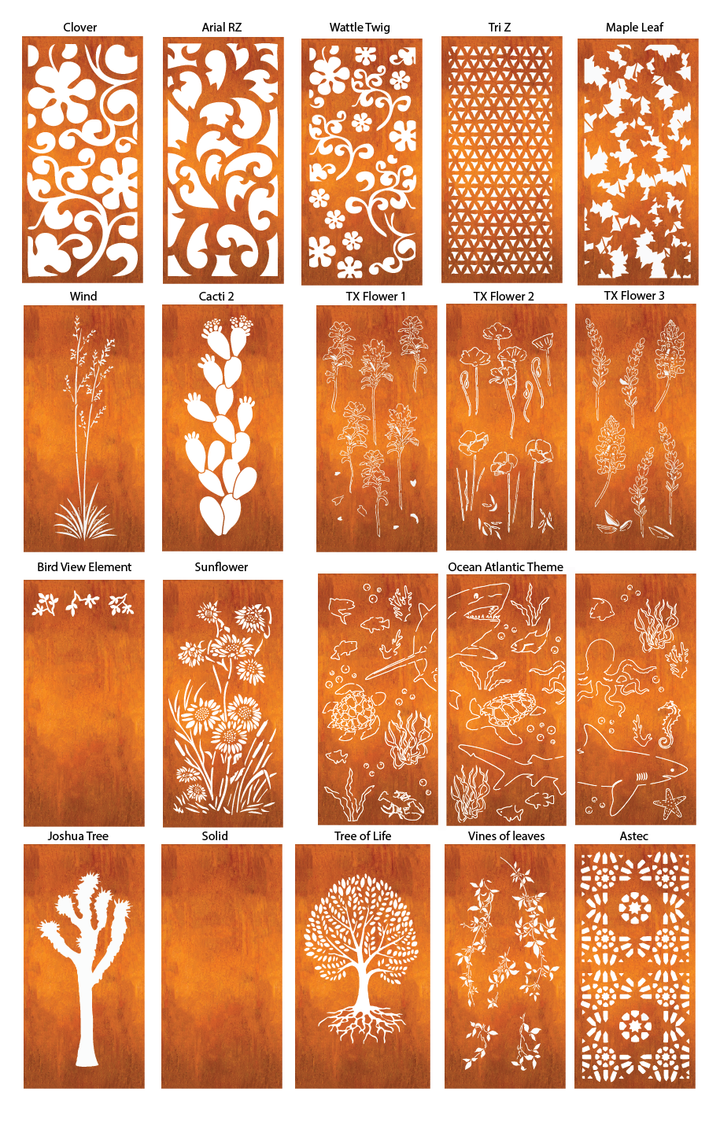 Custom Privacy Screen or Metal Wall Art Design Options (46" Inch)