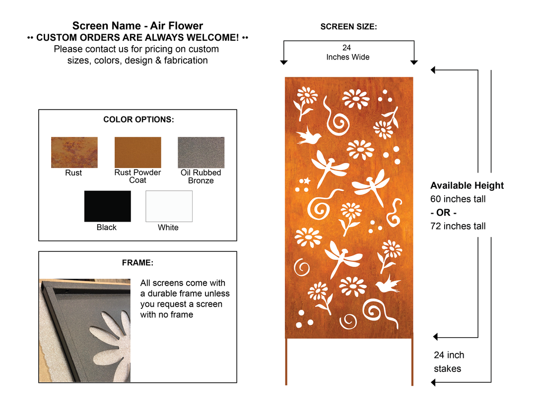 Outdoor Metal Patio Privacy Screen Panels (60” &amp; 72”) – Heavy-Duty Steel for Deck &amp; Backyard