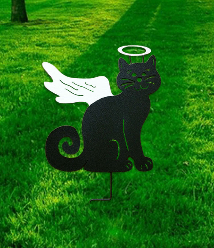 Cat Angel Memorial Garden Stake (Style 2)