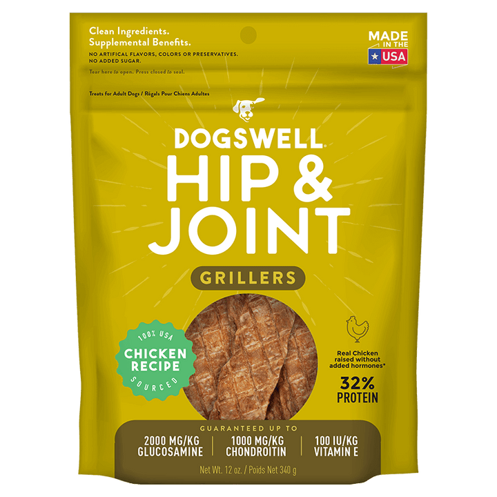 Dogswell Hip &amp; Joint Grillers Treats, Chicken Recipe (12oz)