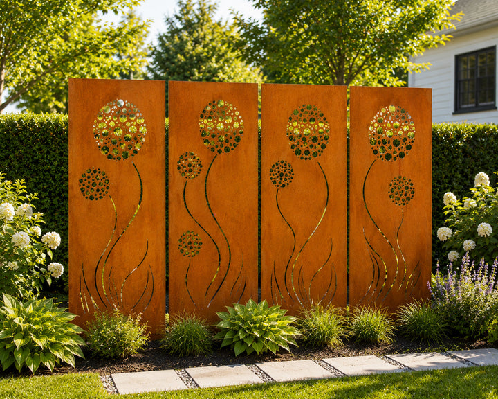 Outdoor Metal Privacy Screen Panel (60” &amp; 72”) – Heavy-Duty Steel for Patio &amp; Fence