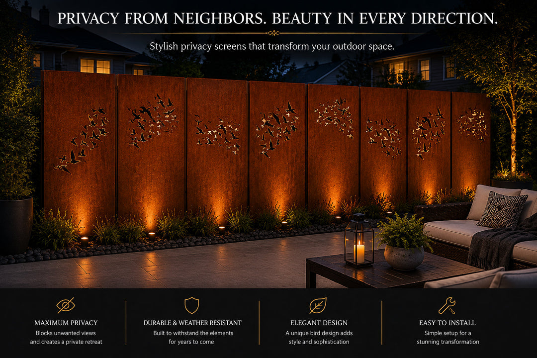 Outdoor Metal Privacy Fence Screen Panels (60” &amp; 72”) – Heavy-Duty Steel for Backyard &amp; Patio