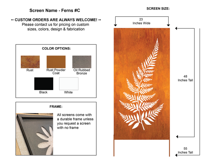 Garden Fencing / Metal Wall Art (46" Inch)