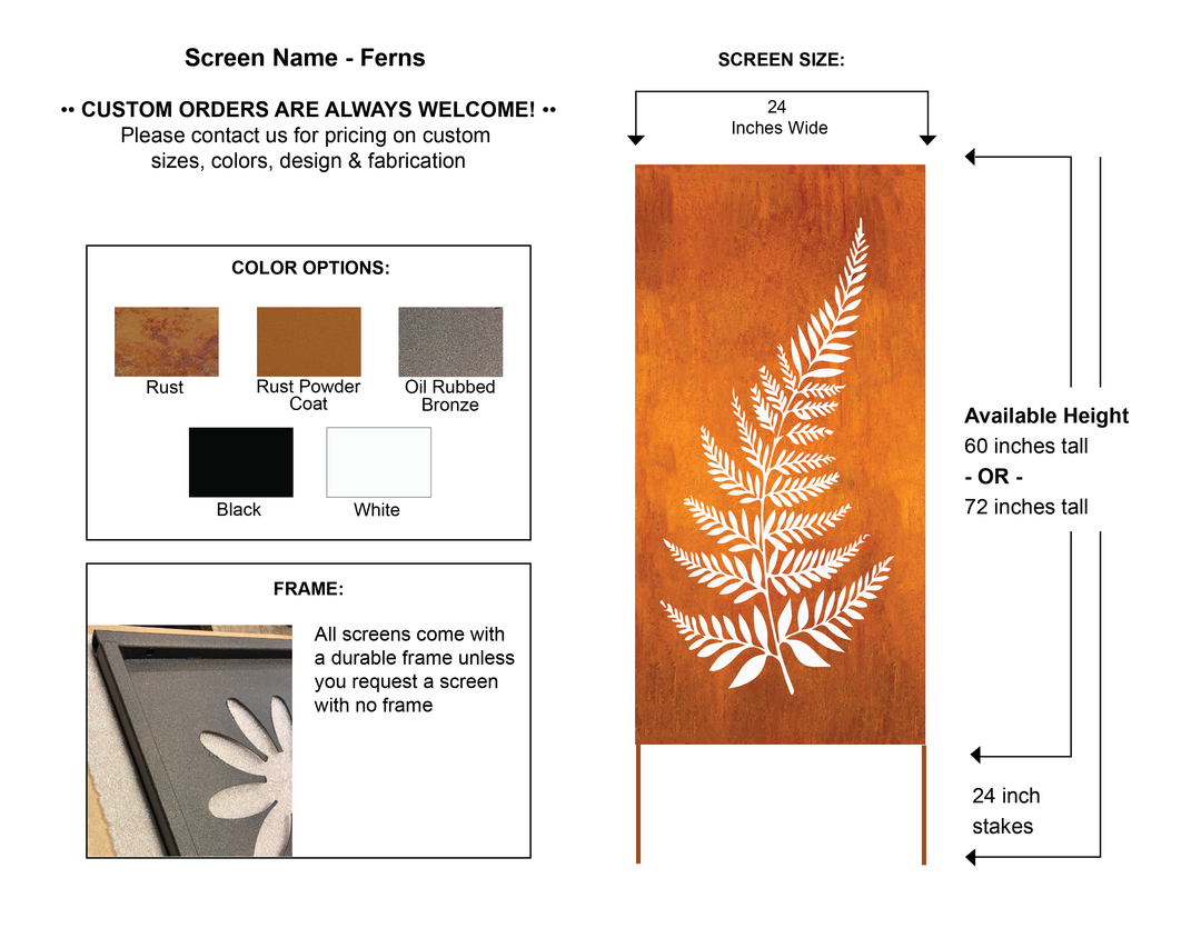 Outdoor Metal Panels (60” &amp; 72”) – Heavy-Duty Steel for Patio, Fence &amp; Backyard