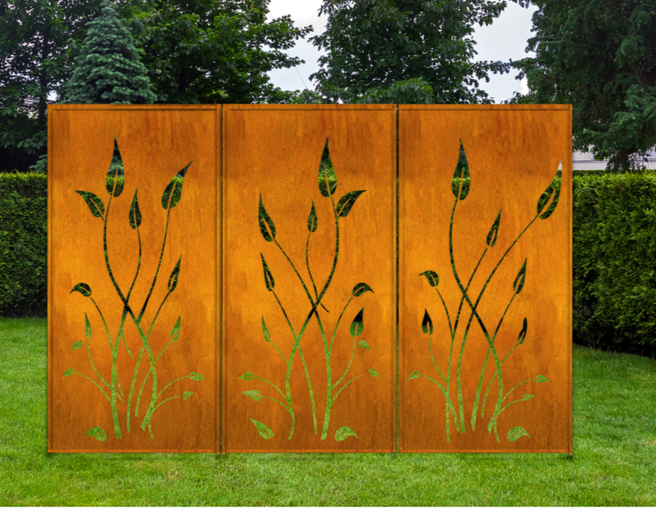 Outdoor Metal Privacy Screen Panels 24" x 60" &amp; 24" x 72" – Heavy-Duty Steel for Patio &amp; Fence