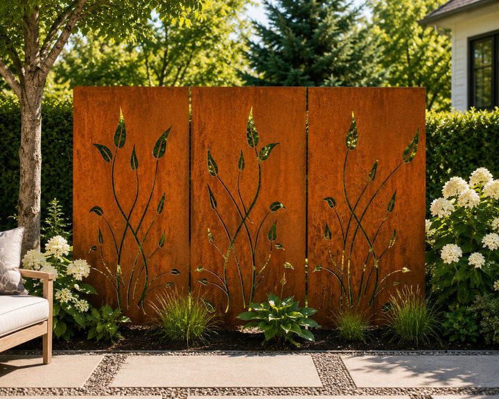 Outdoor Metal Privacy Screen Panels 24" x 60" &amp; 24" x 72" – Heavy-Duty Steel for Patio &amp; Fence