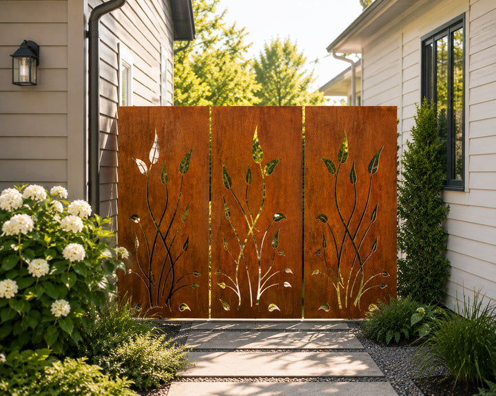 Outdoor Metal Privacy Screen Panels 24" x 60" &amp; 24" x 72" – Heavy-Duty Steel for Patio &amp; Fence
