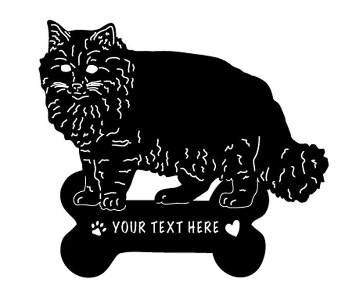 Long Haired Cat Yard Art or Wall Hanging