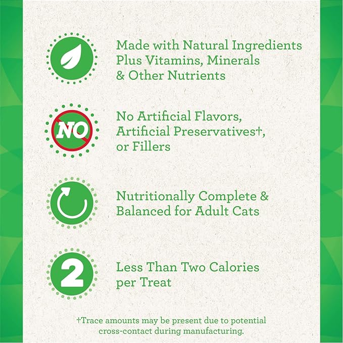 Greenies Greenies Feline Smartbites Skin &amp; Fur Crunchy and Soft Natural Cat Treats, Chicken Flavor