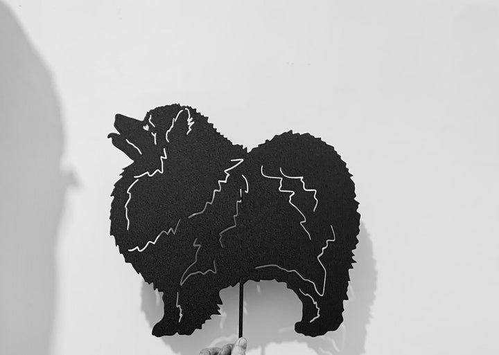 Keeshond Garden Stake or Wall Hanging