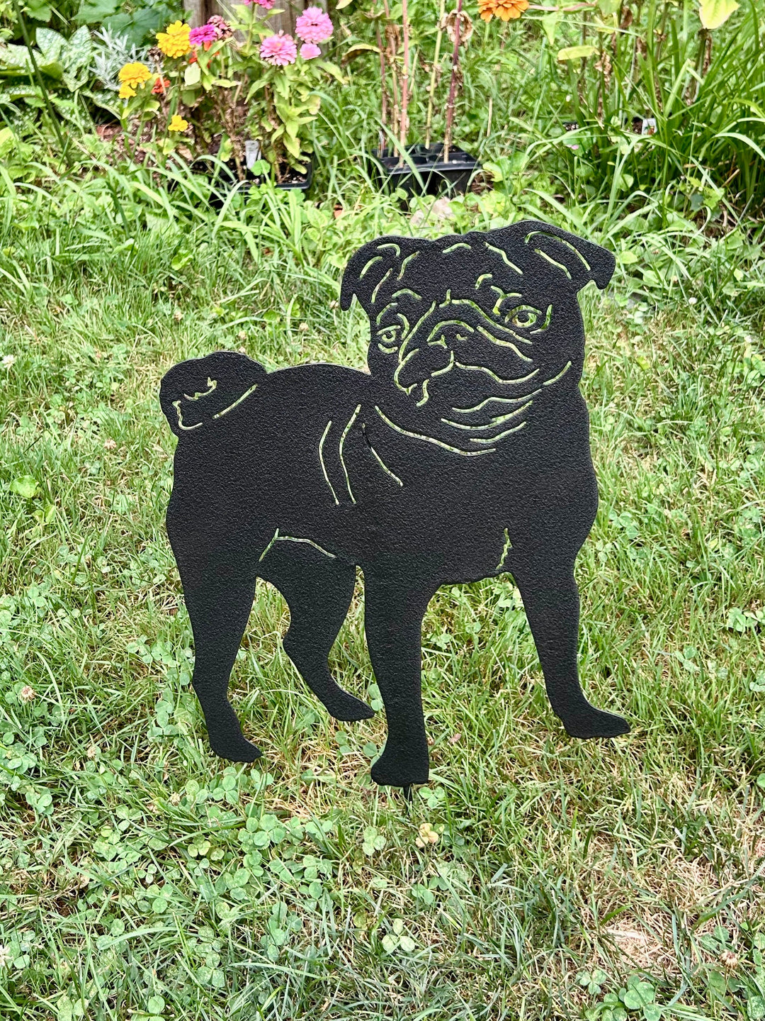 Pug Garden Stake or Wall Hanging