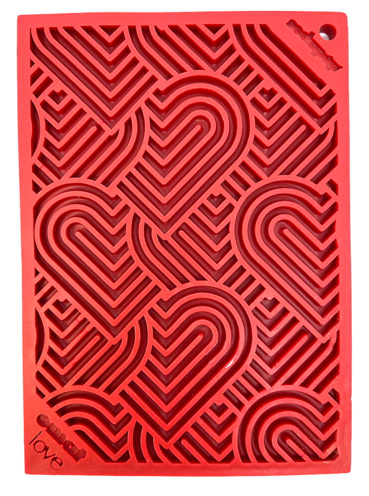 Love eMat - Enrichment Lick Mat for Dogs and Cats| Heart Design | SodaPup