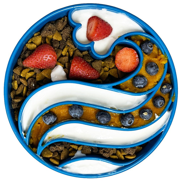 Wave eBowl Deep Slow Feeder Dog Bowl for Enrichment | Made in USA